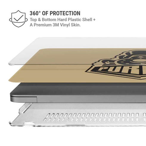 Purdue Gold Signature Logo MacBook Pro 14in (2021-24) Case plus Skin