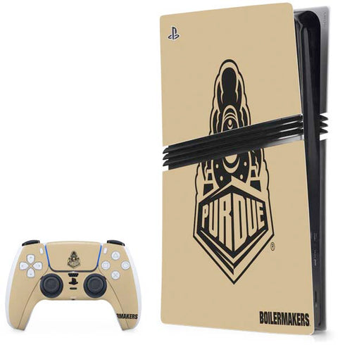 Purdue Gold Signature Logo PS5 Pro Bundle Skin