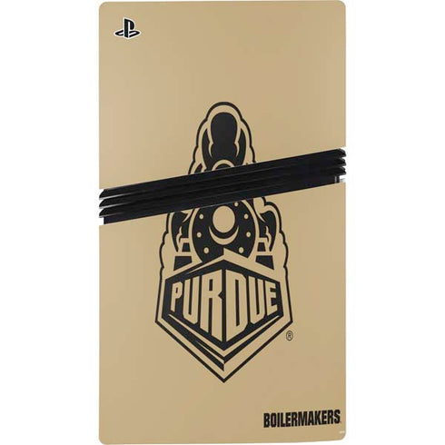Purdue Gold Signature Logo PS5 Pro Disk Console Skin