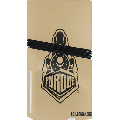Purdue Gold Signature Logo PS5 Pro Disk Console Skin