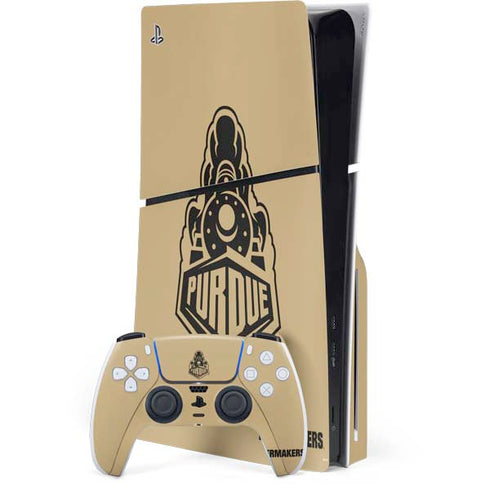 Purdue Gold Signature Logo PlayStation PS5 Skins