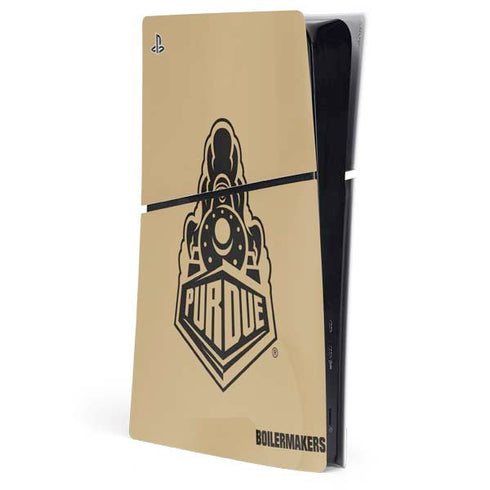 Purdue University Purdue Gold Signature Logo PS5 Slim Digital Edition Console Skin
