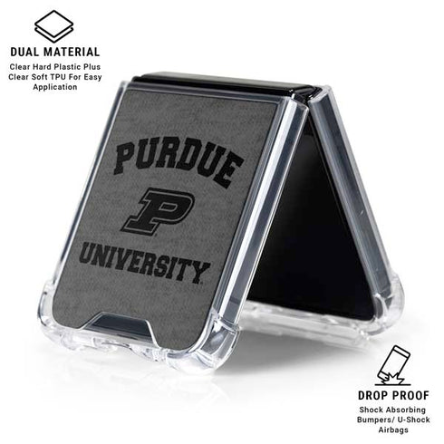 Purdue University Purdue Grey Logo Galaxy Z Flip6 Clear Case