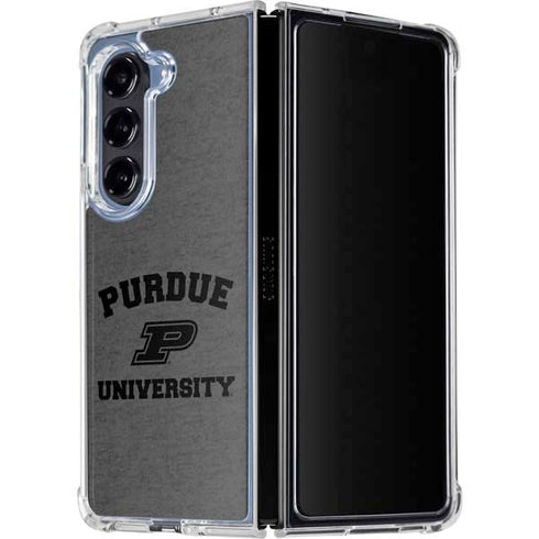 Purdue University Purdue Grey Logo Galaxy Z Fold5 5G Clear Case