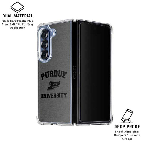 Purdue University Purdue Grey Logo Galaxy Z Fold6 Clear Case