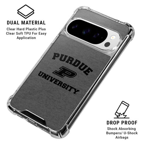 Purdue University Purdue Grey Logo Google Pixel 10 Pro XL Clear Case