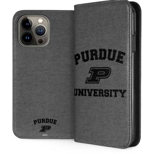 Purdue University Purdue Grey Logo iPhone 13 Pro Max Folio Case