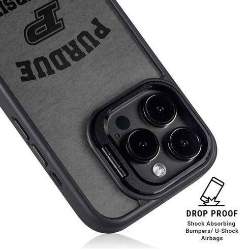 Purdue University Purdue Grey Logo iPhone 14 Pro Max Kickstand Case