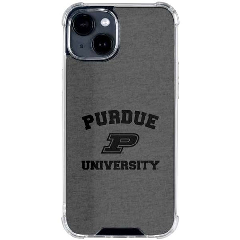Purdue University Purdue Grey Logo iPhone 15 Clear Case
