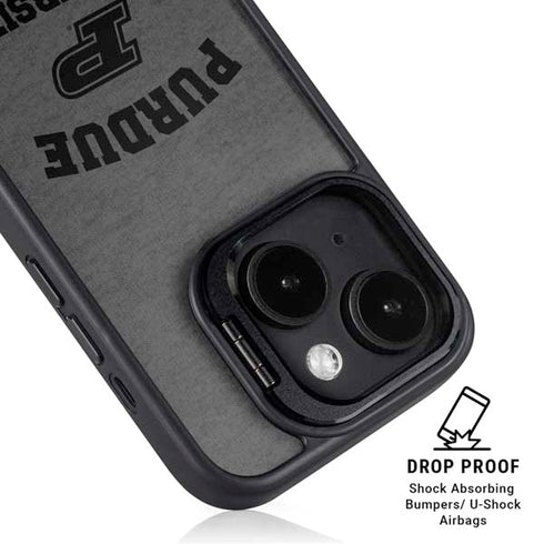 Purdue University Purdue Grey Logo iPhone 15 Kickstand Case