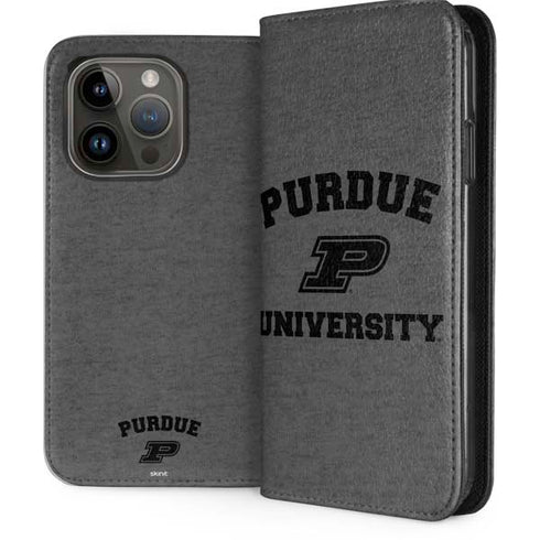 Purdue University Purdue Grey Logo iPhone 15 Pro Folio Case