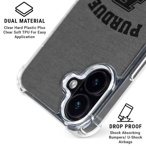 Purdue University Purdue Grey Logo iPhone 16 Clear Case