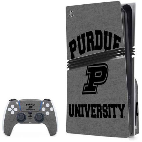 Purdue University Purdue Grey Logo PS5 Pro Disk Bundle Skin