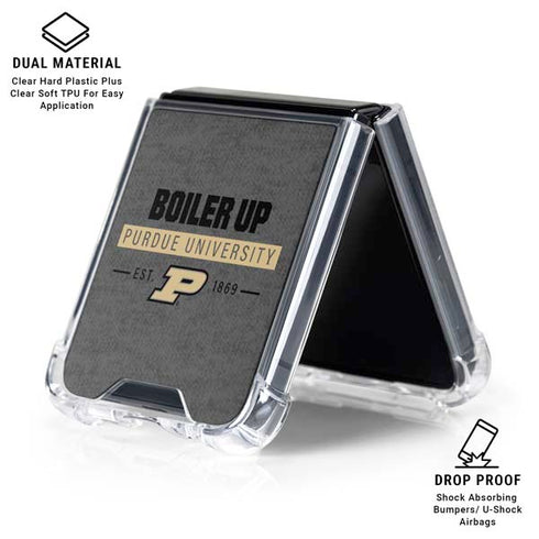 Purdue University Purdue University Boiler Up Galaxy Z Flip6 Clear Case