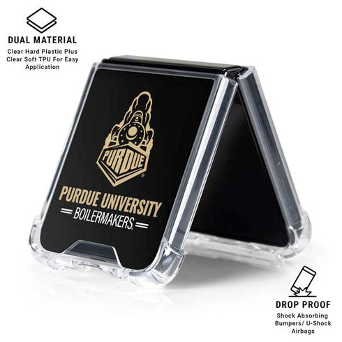 Purdue University Boilermakers Signature Logo Galaxy Z Flip6 Clear Case