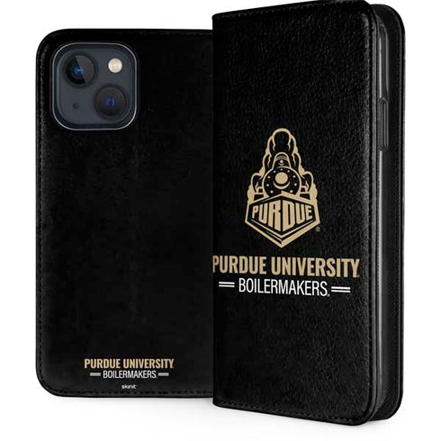 Purdue University Boilermakers Signature Logo iPhone 15 Plus Folio Case
