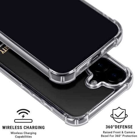 Purdue University Boilermakers Signature Logo iPhone 16 Plus Clear Case
