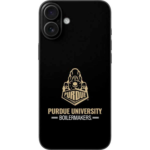Purdue University Boilermakers Signature Logo iPhone 16 Plus Skin