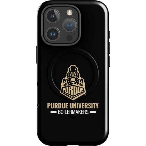 Purdue University Boilermakers Signature Logo iPhone 16 Pro Magsafe Impact Case