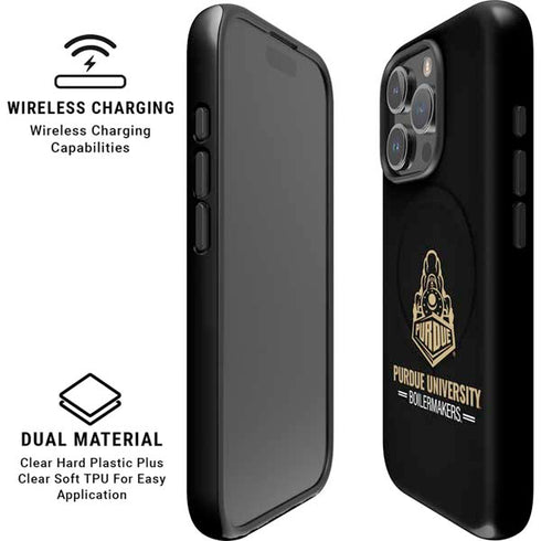 Purdue University Boilermakers Signature Logo iPhone 16 Pro Max Magsafe Impact Case