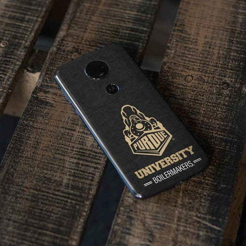 Purdue University Boilermakers Signature Logo Moto E5 Plus Skin