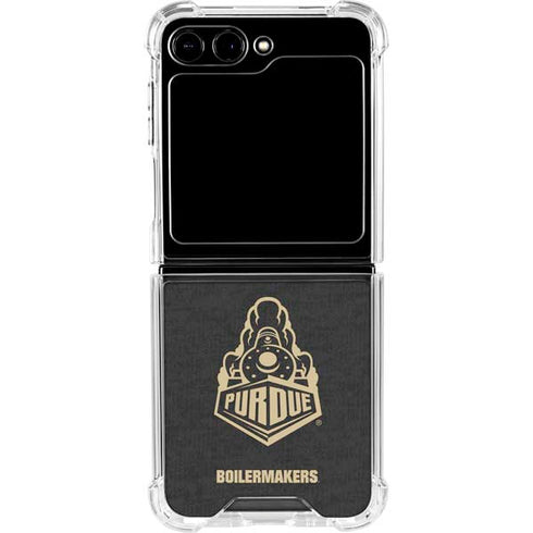 Purdue University Signature Logo Galaxy Z Flip6 Clear Case