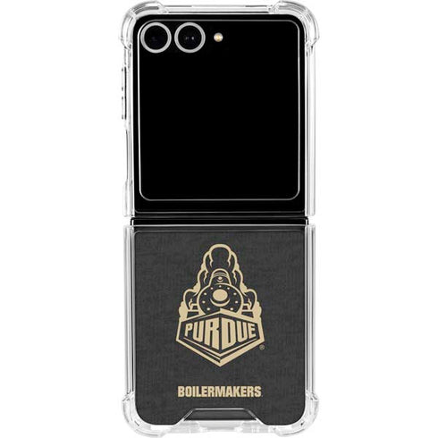 Purdue University Signature Logo Galaxy Z Flip7 Clear Case