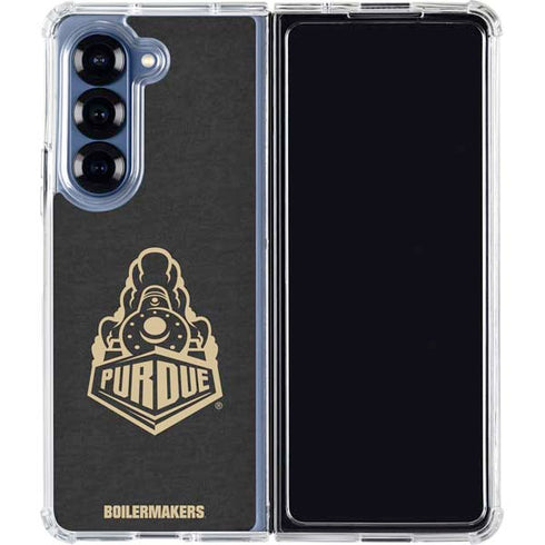 Purdue University Signature Logo Galaxy Z Fold7 Clear Case
