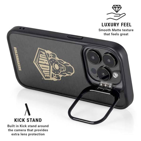 Purdue University Signature Logo iPhone 15 Pro Kickstand Case