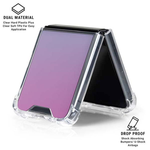 Purple and Blue Ombre Galaxy Z Flip7 Clear Case