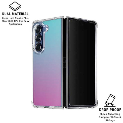 Purple and Blue Ombre Galaxy Z Fold6 Clear Case