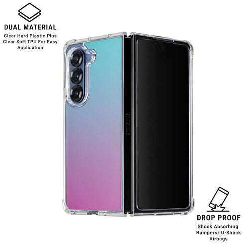 Purple and Blue Ombre Galaxy Z Fold7 Clear Case