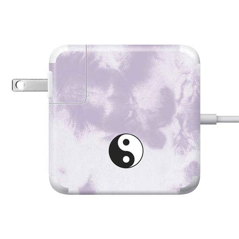 Purple and White Tie Dye 85W Power Adapter (15 and 17 inch MacBook Pro Charger) Skin
