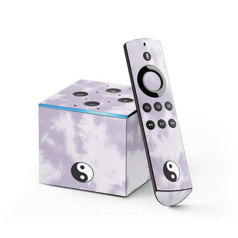 Purple and White Tie Dye Fire TV Cube Skin