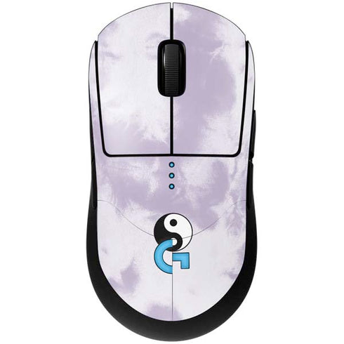 Purple and White Tie Dye G Pro Wireless Gaming Mouse Skin