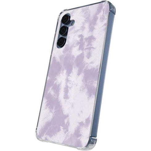 Purple and White Tie Dye Galaxy A35 5G Clear Case