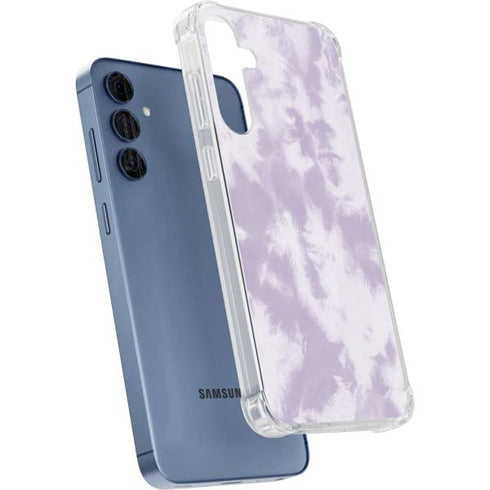 Purple and White Tie Dye Galaxy A35 5G Clear Case