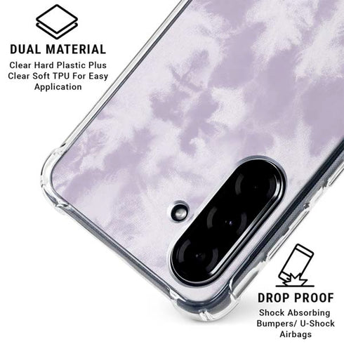 Purple and White Tie Dye Galaxy A36 5G Clear Case