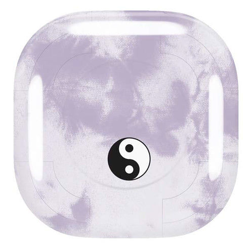 Purple and White Tie Dye Galaxy Buds Live Skin