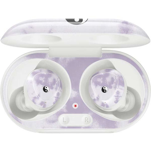 Purple and White Tie Dye Galaxy Buds Plus Skin