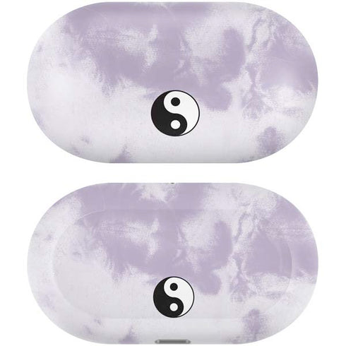 Purple and White Tie Dye Galaxy Buds Plus Skin