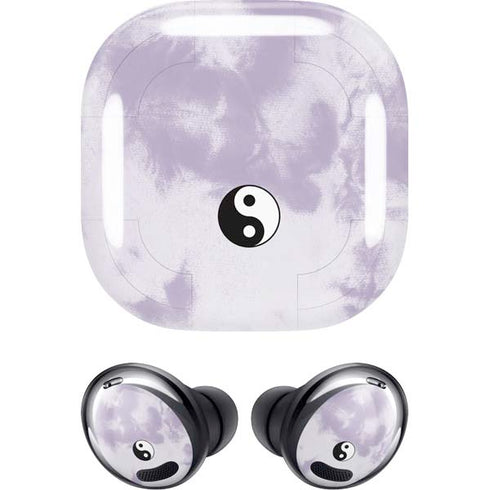Purple and White Tie Dye Galaxy Buds Pro Skin
