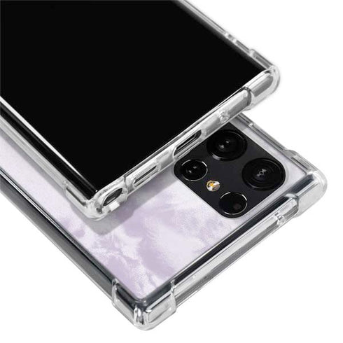Purple and White Tie Dye Galaxy S23 Ultra Clear Case
