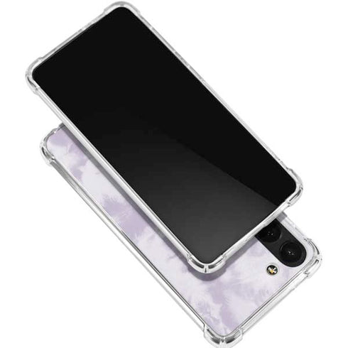 Purple and White Tie Dye Galaxy S24 FE Clear Case