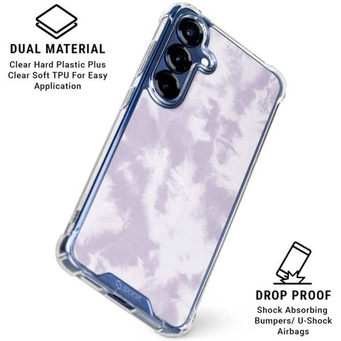 Purple and White Tie Dye Galaxy S25 Clear Case