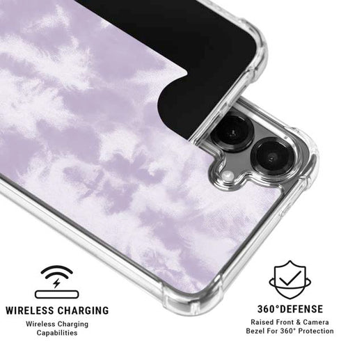 Purple and White Tie Dye Galaxy S26 Clear Case
