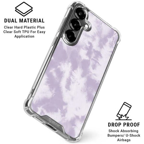 Purple and White Tie Dye Galaxy S26 Clear Case