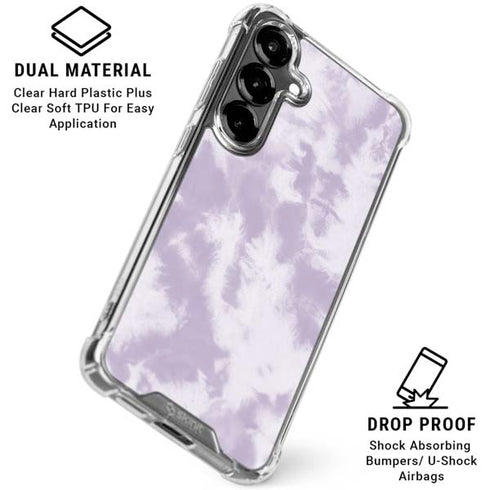 Purple and White Tie Dye Galaxy S26 Plus Clear Case