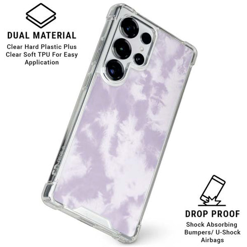 Purple and White Tie Dye Galaxy S26 Ultra Clear Case