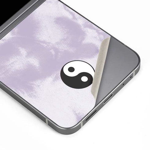 Purple and White Tie Dye Galaxy Z Flip6 Skin